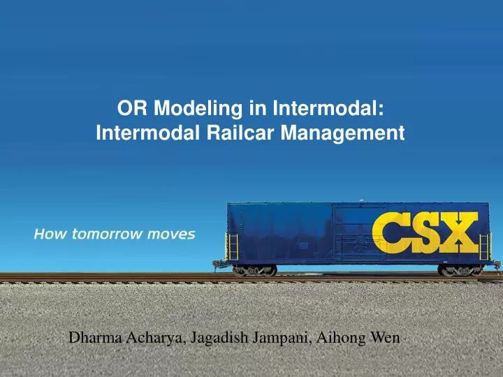 or modeling in intermodal intermodal railcar management