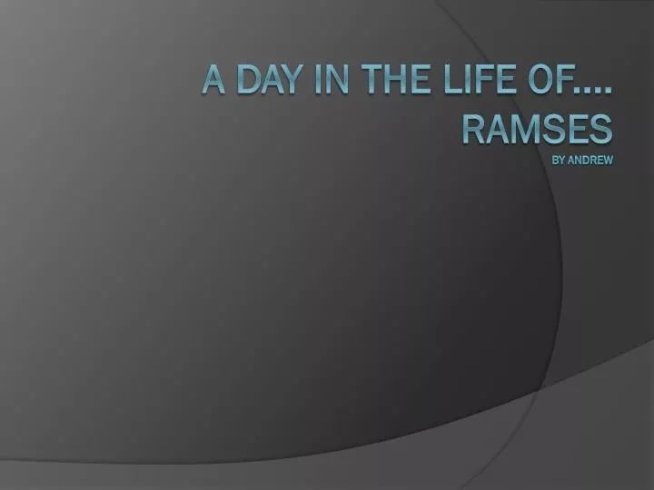 a day in the life of ramses by andrew