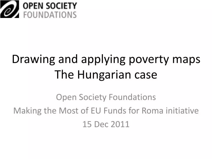 drawing and applying poverty maps the hungarian case