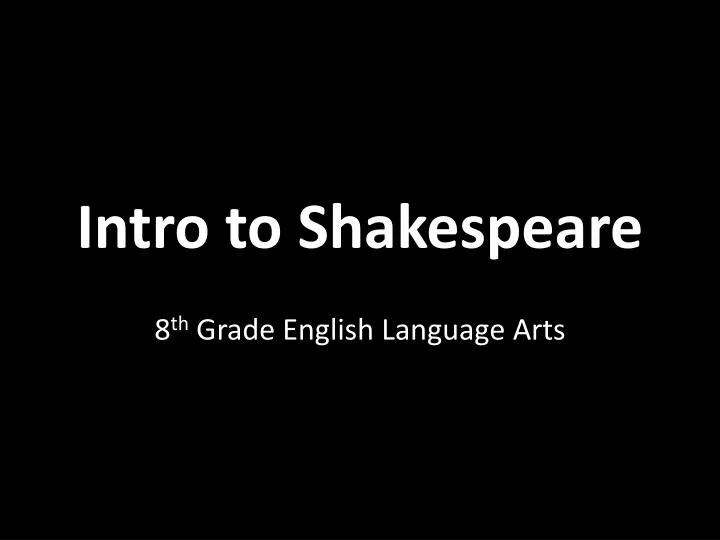 intro to shakespeare
