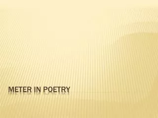 Meter in poetry