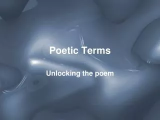 Poetic Terms