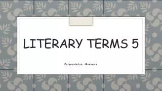 Literary terms 5