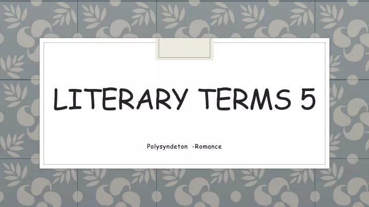literary terms 5