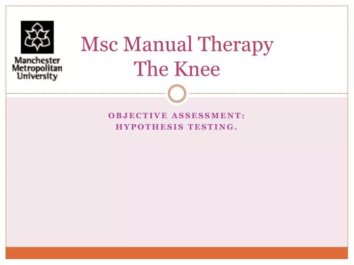 msc manual therapy the knee