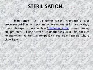 sterilisation