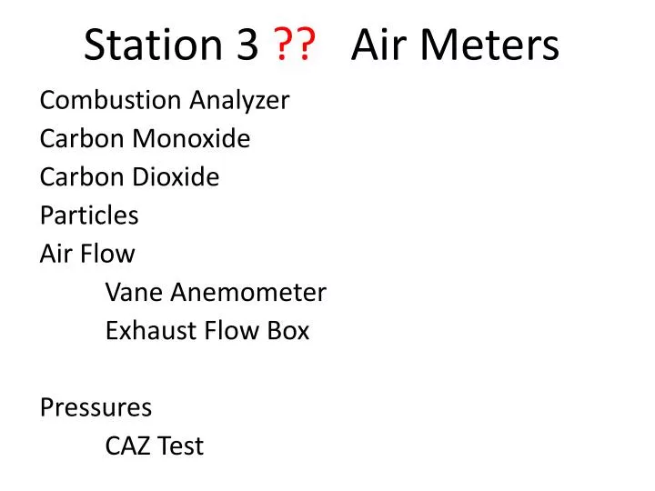 station 3 air meters