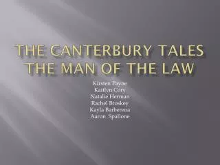 The Canterbury Tales The Man of the Law