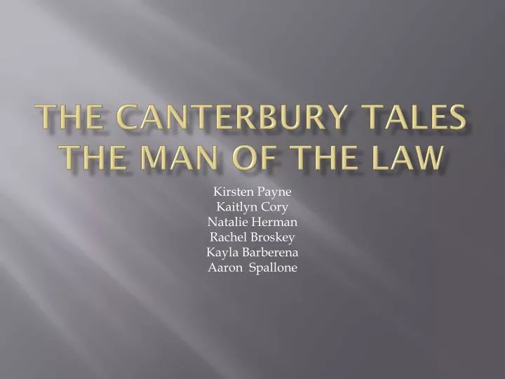 the canterbury tales the man of the law