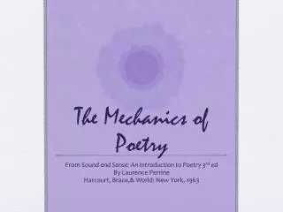 The Mechanics of Poetry