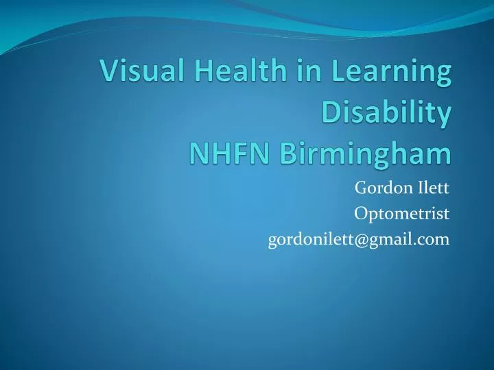 visual health in learning disability nhfn birmingham
