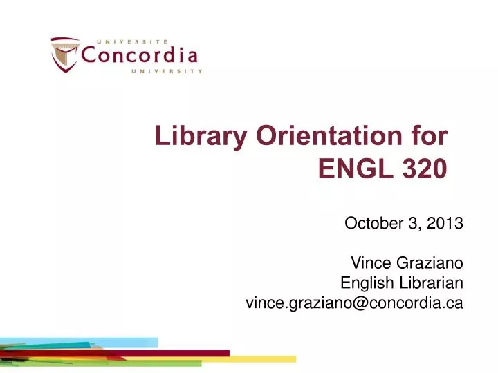 library orientation for engl 320