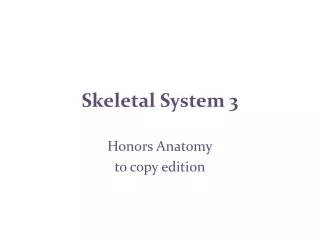 Skeletal System 3