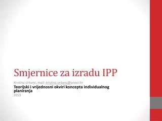 Smjernice za izradu IPP