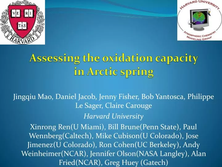 assessing the oxidation capacity in arctic spring