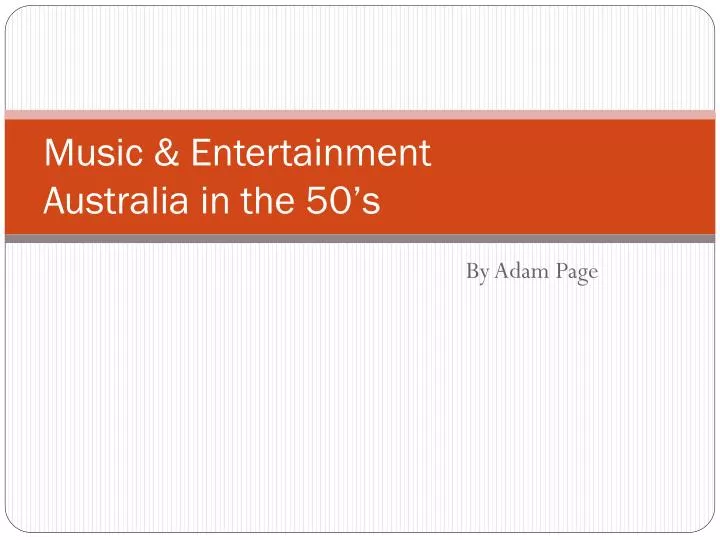 music entertainment australia in the 50 s