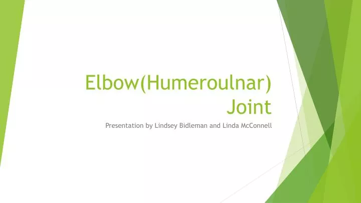 elbow humeroulnar joint