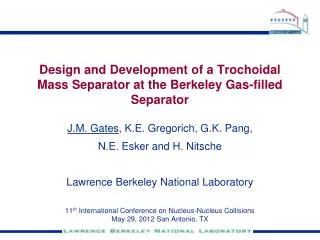 Design and Development of a Trochoidal Mass Separator at the Berkeley Gas-filled Separator
