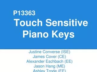 P13363 Touch Sensitive Piano Keys