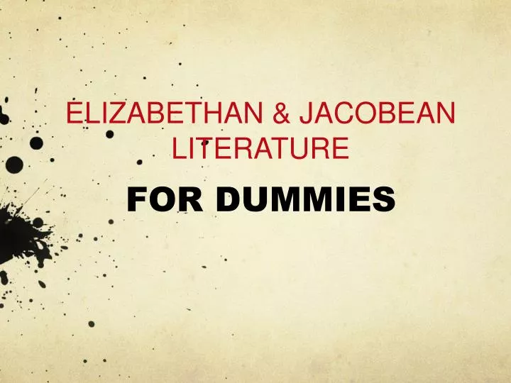 elizabethan jacobean literature