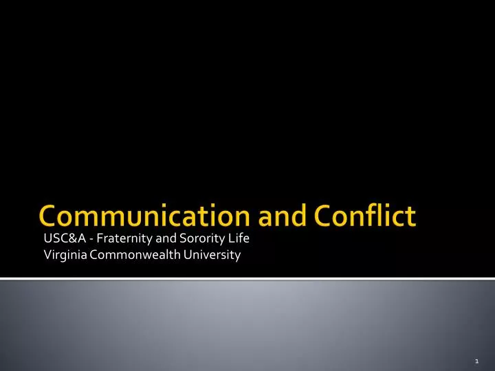 communication and conflict