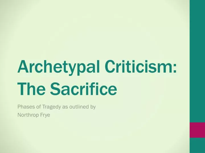 archetypal criticism the sacrific e