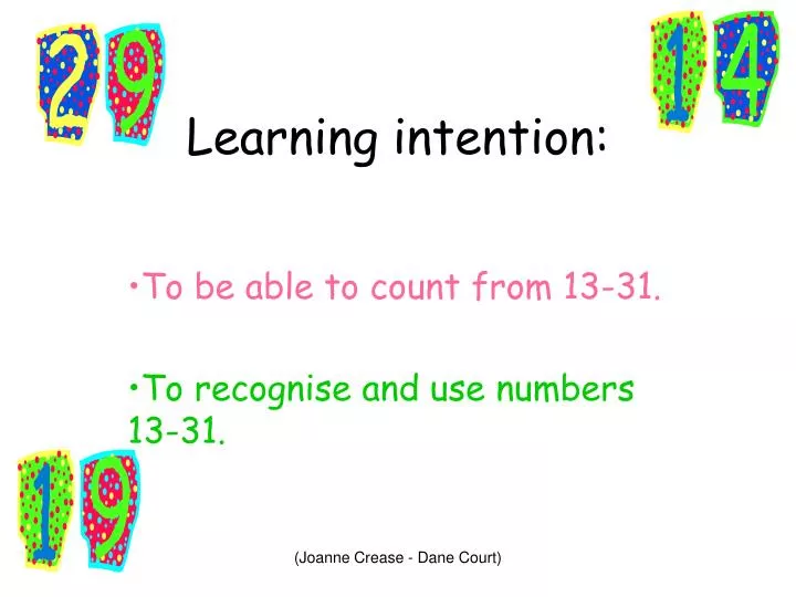 learning intention