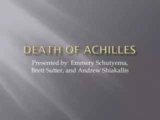 Death OF Achilles