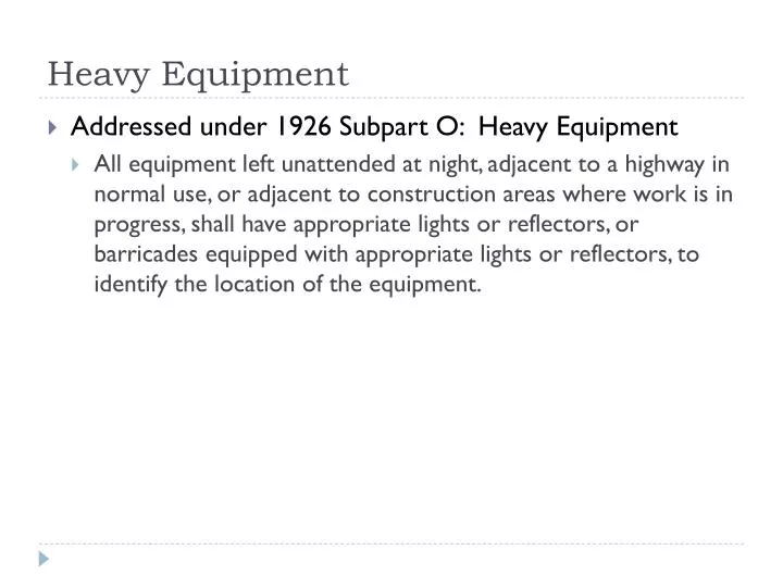 heavy equipment