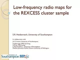 Low- frequency radio maps for the REXCESS cluster sample