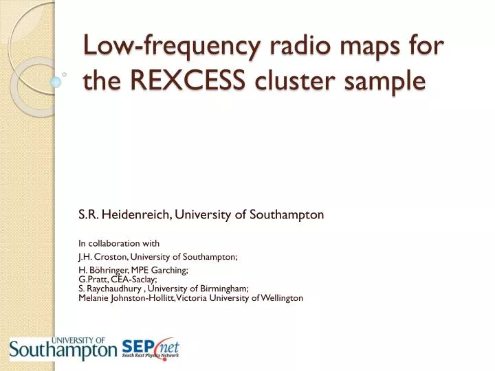 low frequency radio maps for the rexcess cluster sample