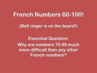 French Numbers 60-100!