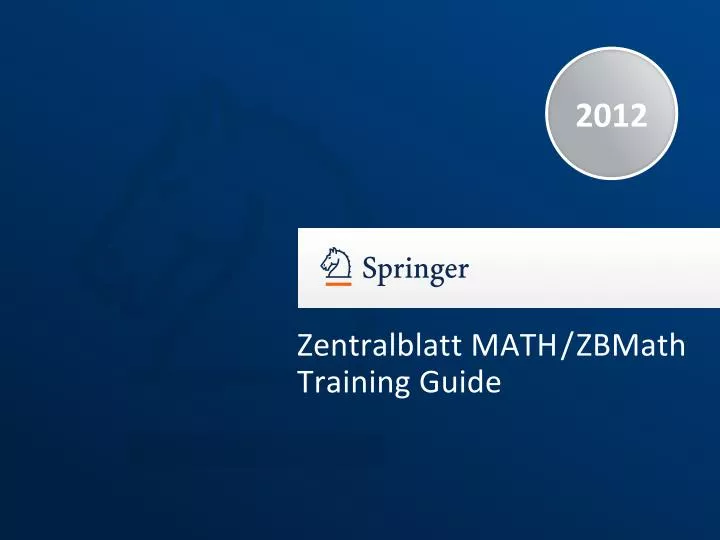zentralblatt math zbmath training guide
