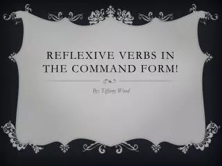 Reflexive Verbs in the command form!