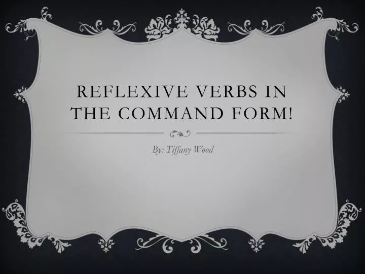 reflexive verbs in the command form