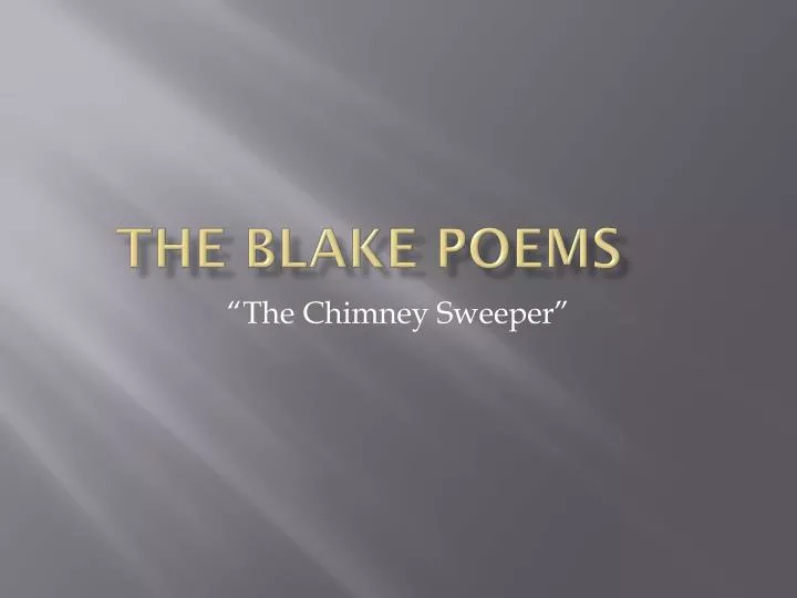 the blake poems