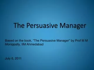 The Persuasive Manager