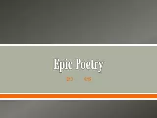 Epic Poetry