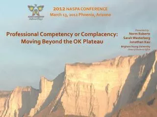 Professional Competency or Complacency: Moving Beyond the OK Plateau