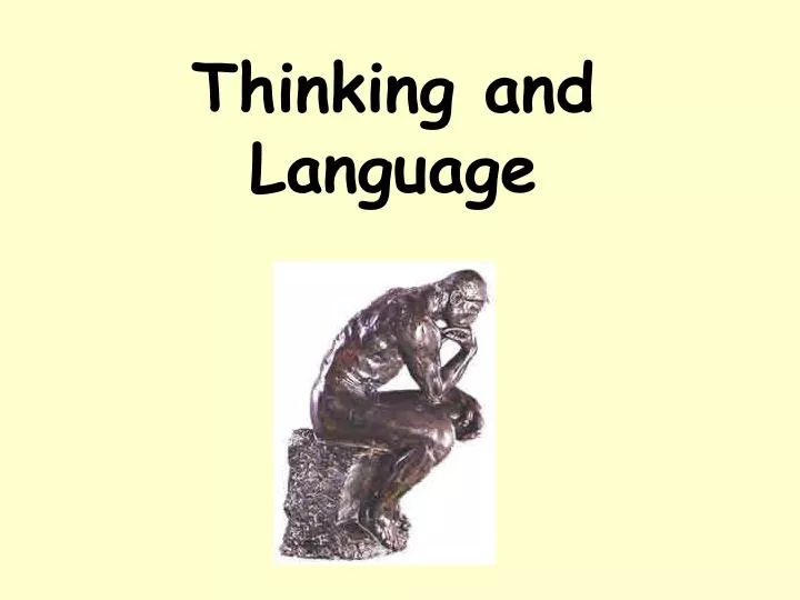 thinking and language