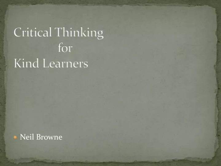 critical thinking for kind learners