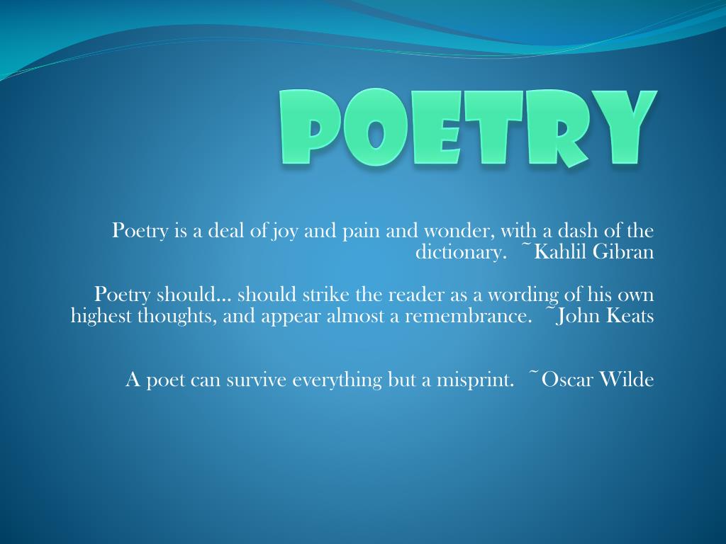 PPT - Poetry PowerPoint Presentation, free download - ID:2172857