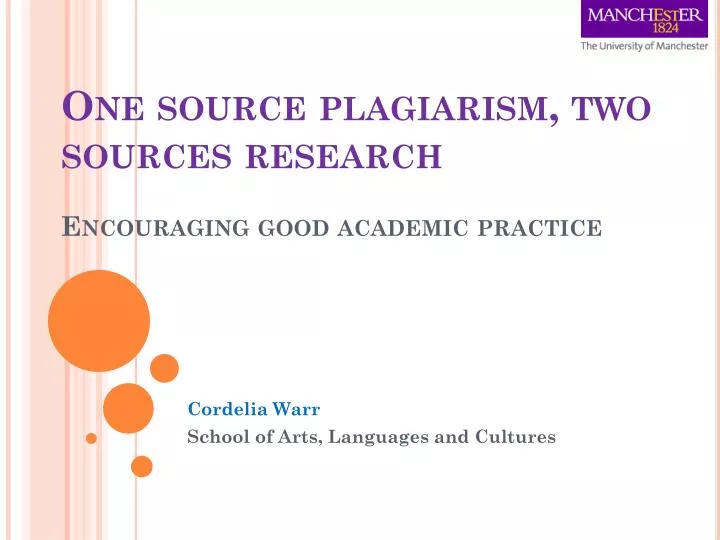 one source plagiarism two sources research encouraging good academic practice