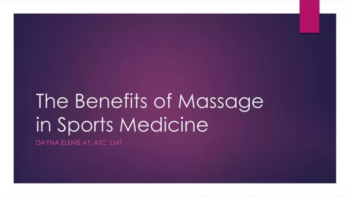 the benefits of massage in sports medicine
