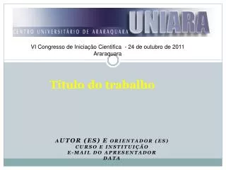 t tulo do trabalho