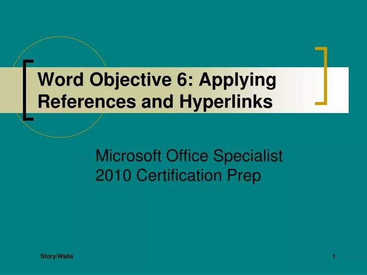 word objective 6 applying references and hyperlinks