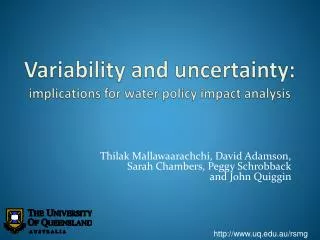 Variability and uncertainty: implications for water policy impact analysis