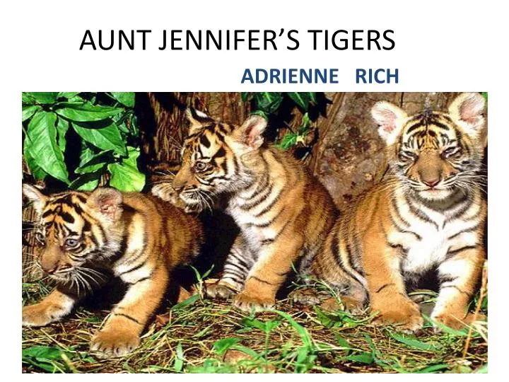 aunt jennifer s tigers