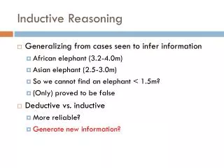 Inductive Reasoning