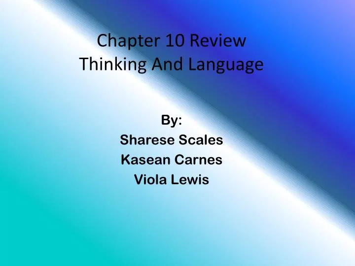 chapter 10 review thinking and language